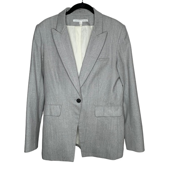 Veronica Beard Herringbone Dickey Blazer Virgin Wool Blend Career Blazer 14